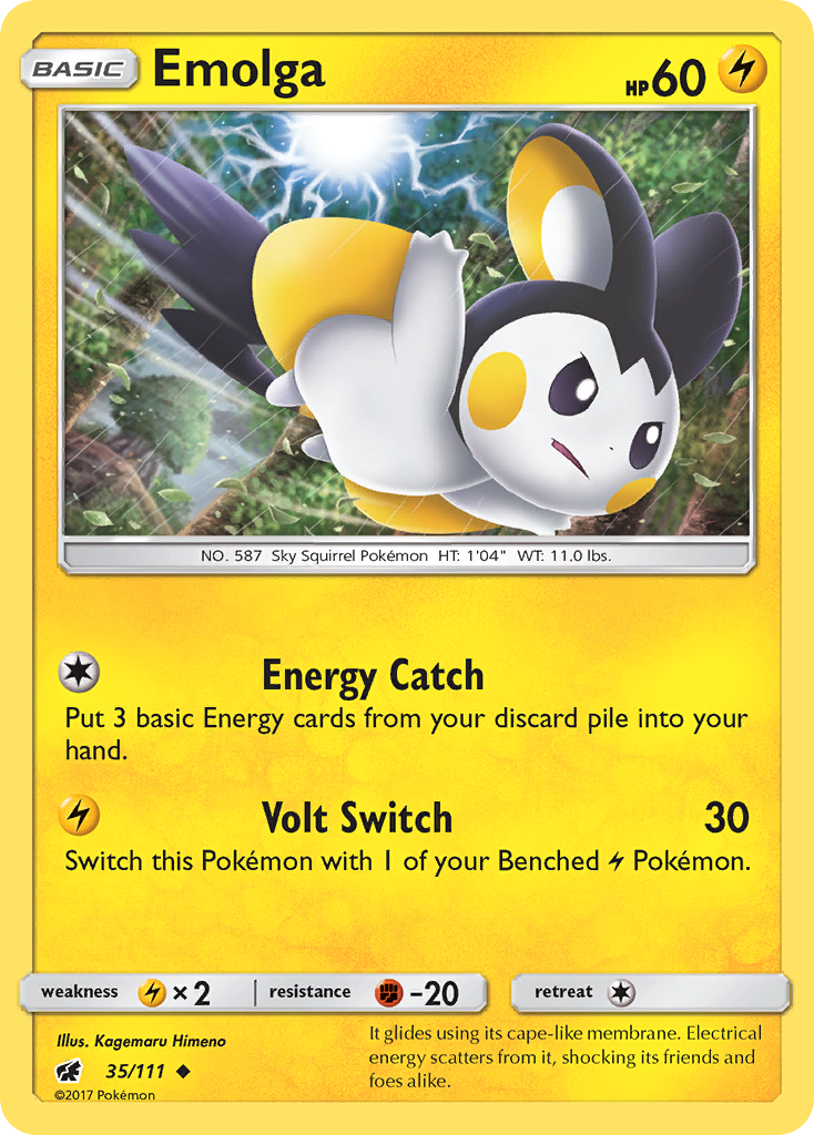 Emolga (35/111) [Sun & Moon: Crimson Invasion] | Eastridge Sports Cards & Games