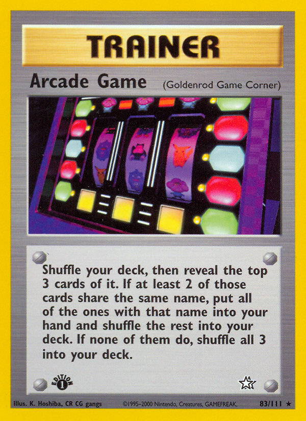 Arcade Game (83/111) [Neo Genesis 1st Edition] | Eastridge Sports Cards & Games