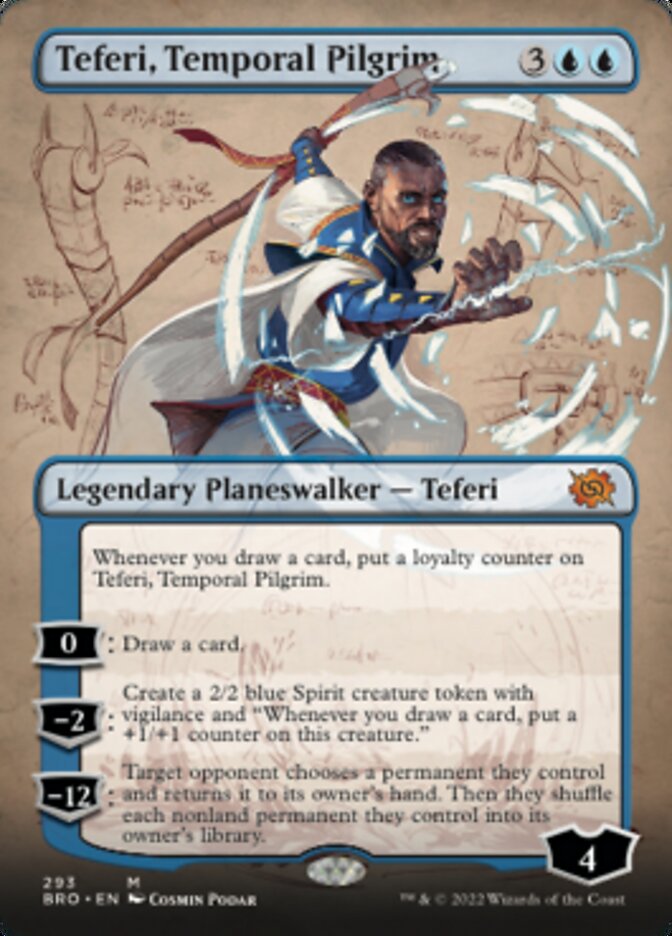 Teferi, Temporal Pilgrim (Borderless Alternate Art) [The Brothers' War] | Eastridge Sports Cards & Games