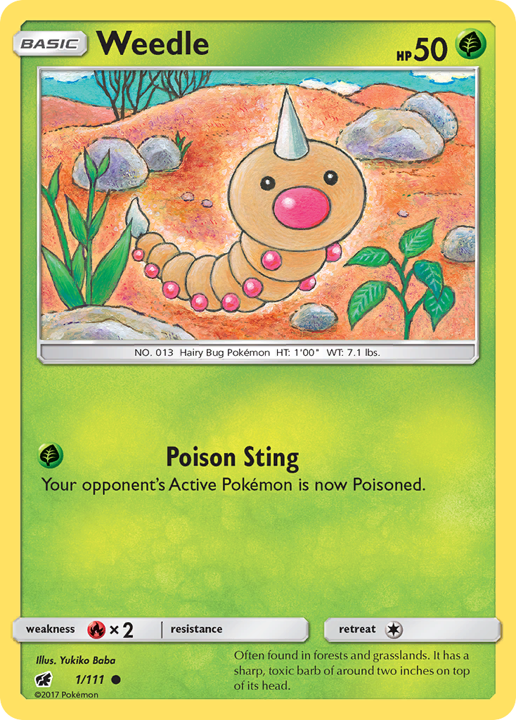 Weedle (1/111) [Sun & Moon: Crimson Invasion] | Eastridge Sports Cards & Games