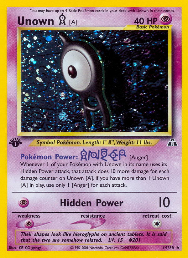 Unown [A] (14/75) [Neo Discovery 1st Edition] | Eastridge Sports Cards & Games