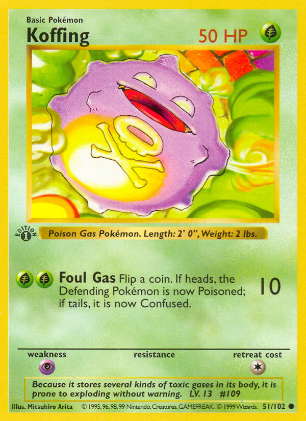 Koffing (51/102) (Shadowless) [Base Set 1st Edition] | Eastridge Sports Cards & Games