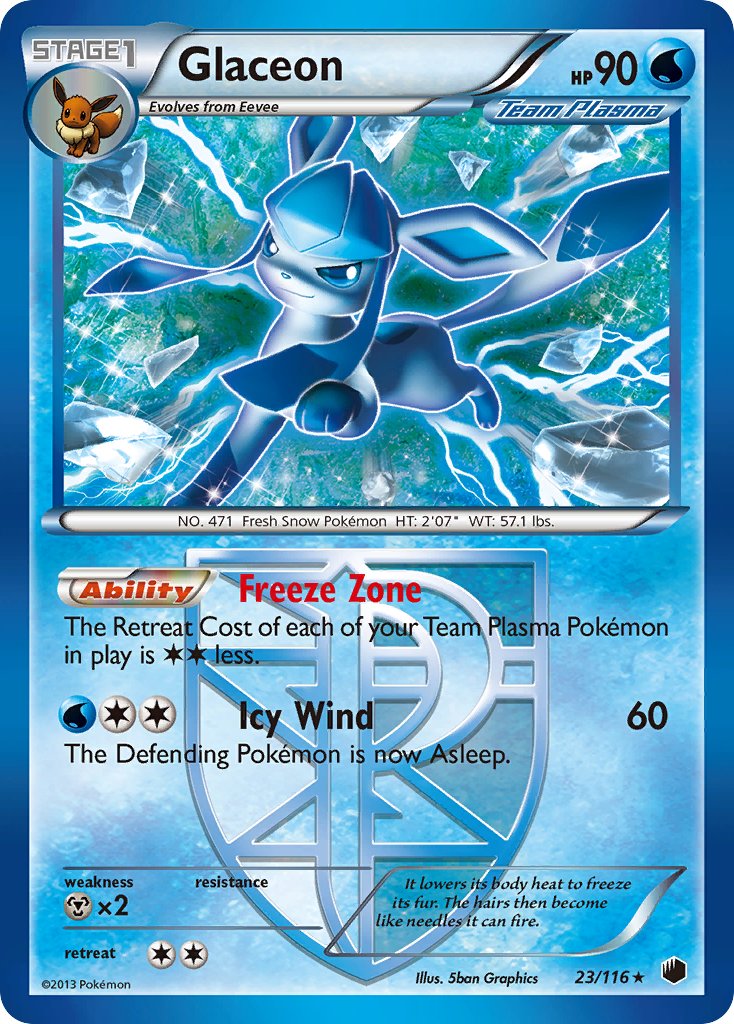 Glaceon (23/116) (Theme Deck Exclusive) [Black & White: Plasma Freeze] | Eastridge Sports Cards & Games