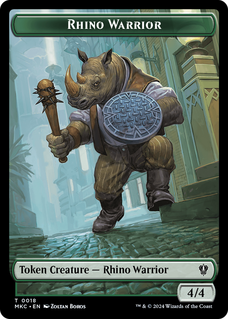 Thopter // Rhino Warrior Double-Sided Token [Murders at Karlov Manor Commander Tokens] | Eastridge Sports Cards & Games