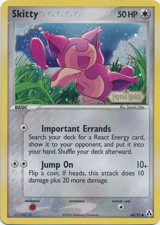 Skitty (64/92) (Stamped) [EX: Legend Maker] | Eastridge Sports Cards & Games