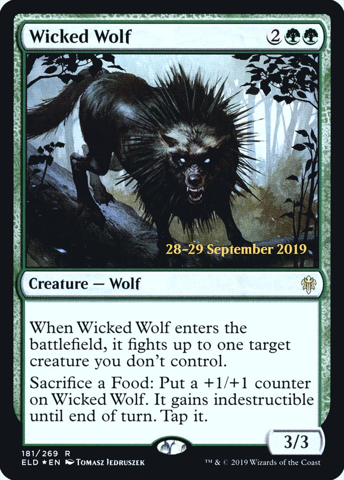Wicked Wolf  [Throne of Eldraine Prerelease Promos] | Eastridge Sports Cards & Games