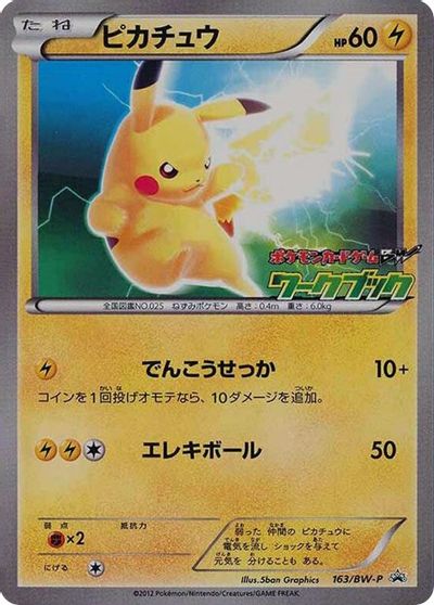 Pikachu (163/BW-P) (JP PKM BW National Illustrated Encyclopedia Promo) [Black & White: Black Star Promos] | Eastridge Sports Cards & Games