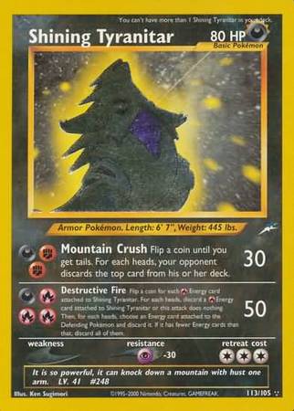 Shining Tyranitar (113/105) [Neo Destiny Unlimited] | Eastridge Sports Cards & Games