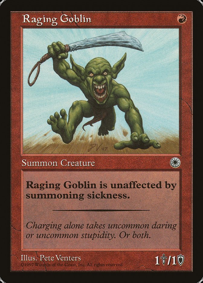 Raging Goblin (With Flavor Text) [Portal] | Eastridge Sports Cards & Games