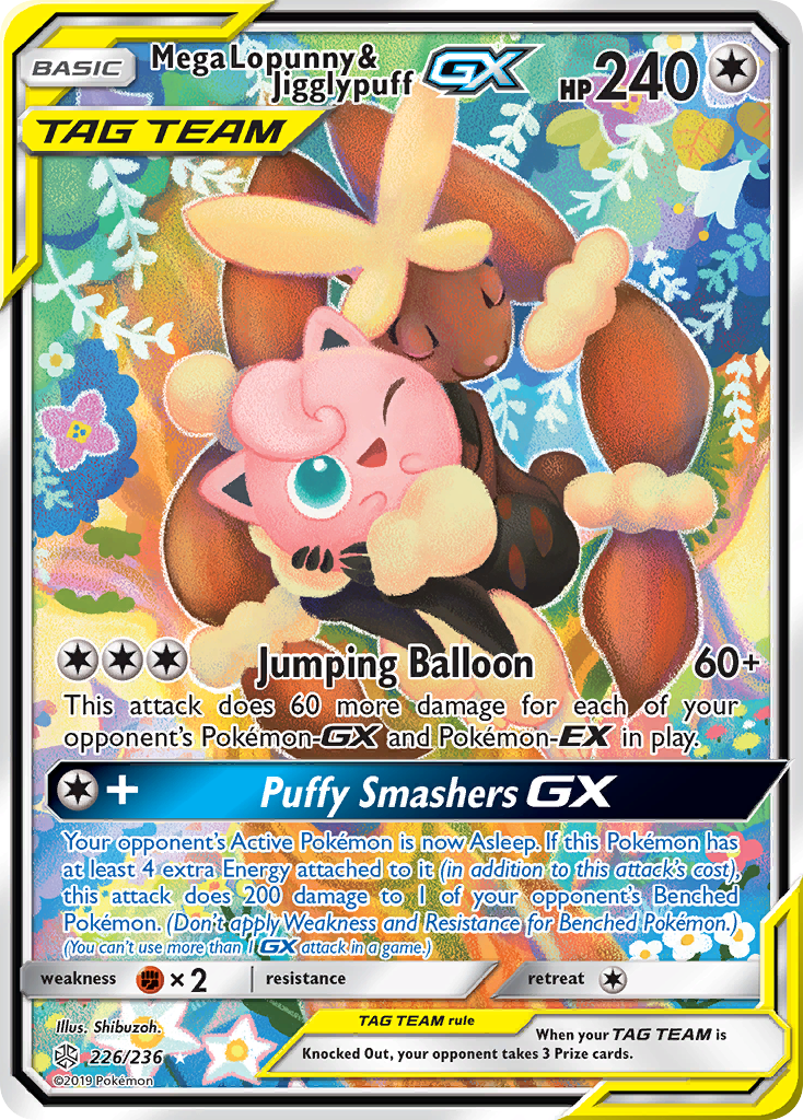 Mega Lopunny & Jigglypuff GX (226/236) [Sun & Moon: Cosmic Eclipse] | Eastridge Sports Cards & Games