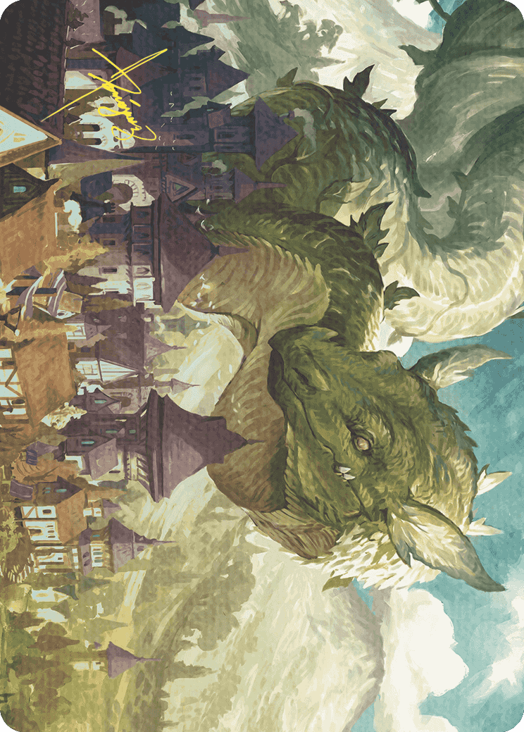 Beanstalk Wurm Art Card (Gold-Stamped Signature) [Wilds of Eldraine Art Series] | Eastridge Sports Cards & Games