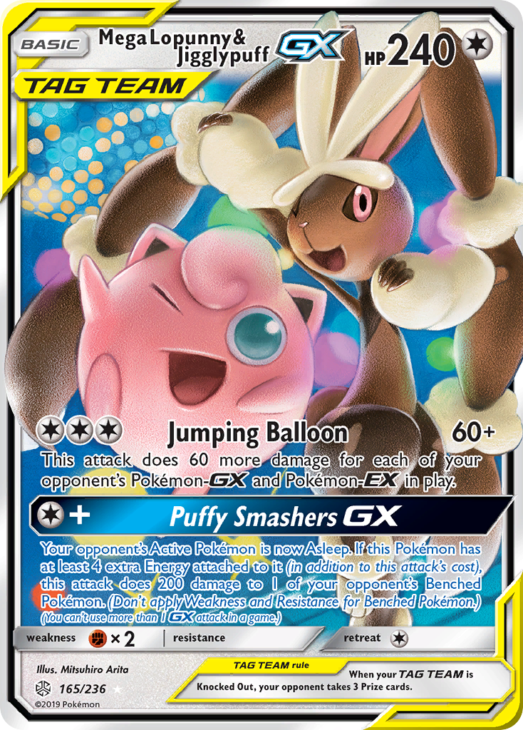 Mega Lopunny & Jigglypuff GX (165/236) [Sun & Moon: Cosmic Eclipse] | Eastridge Sports Cards & Games