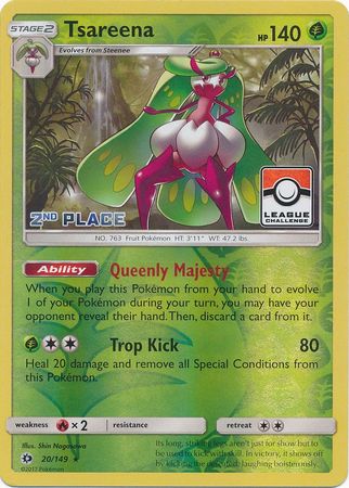 Tsareena (20/149) (League 2nd Place) [Sun & Moon: Base Set] | Eastridge Sports Cards & Games