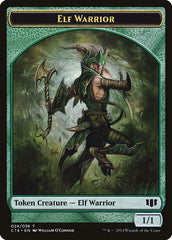 Elephant // Elf Warrior Double-sided Token [Commander 2014 Tokens] | Eastridge Sports Cards & Games