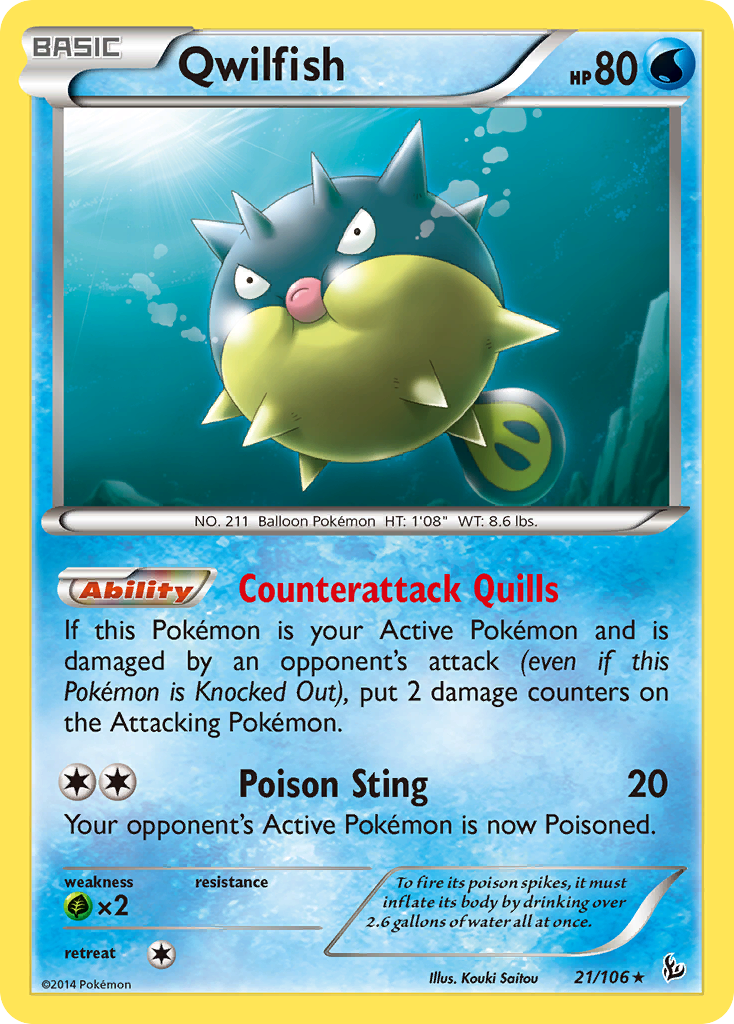 Qwilfish (21/106) [XY: Flashfire] | Eastridge Sports Cards & Games