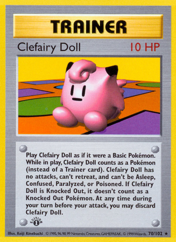 Clefairy Doll (70/102) (Shadowless) [Base Set 1st Edition] | Eastridge Sports Cards & Games