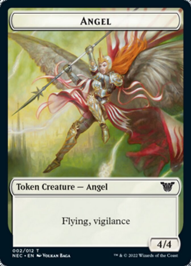 Angel // Elephant Double-sided Token [Kamigawa: Neon Dynasty Commander Tokens] | Eastridge Sports Cards & Games