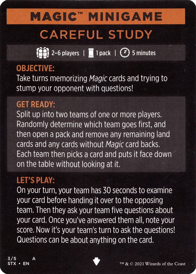 Careful Study (Magic Minigame) [Strixhaven: School of Mages Minigame] | Eastridge Sports Cards & Games