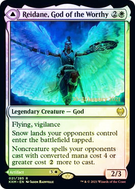 Reidane, God of the Worthy // Valkmira, Protector's Shield  [Kaldheim Prerelease Promos] | Eastridge Sports Cards & Games