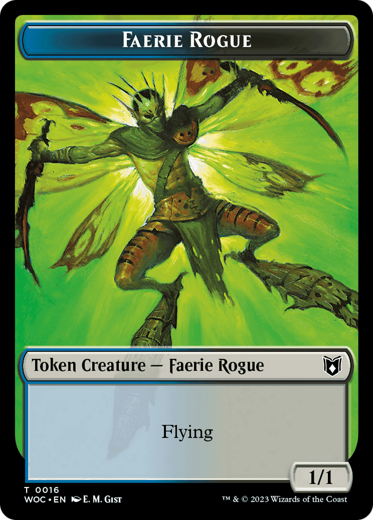 Faerie Rogue // Faerie (0016) Double-Sided Token [Wilds of Eldraine Commander Tokens] | Eastridge Sports Cards & Games