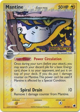 Mantine (20/101) (Delta Species) (Stamped) [EX: Dragon Frontiers] | Eastridge Sports Cards & Games