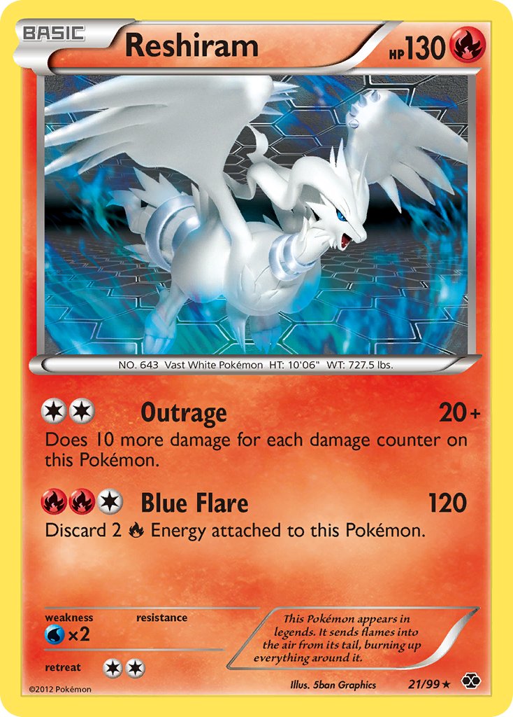 Reshiram (21/99) (Theme Deck Exclusive) [Black & White: Next Destinies] | Eastridge Sports Cards & Games