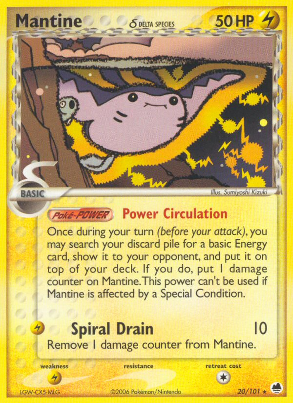 Mantine (20/101) (Delta Species) [EX: Dragon Frontiers] | Eastridge Sports Cards & Games