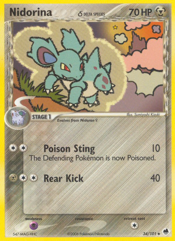 Nidorina (34/101) (Delta Species) [EX: Dragon Frontiers] | Eastridge Sports Cards & Games