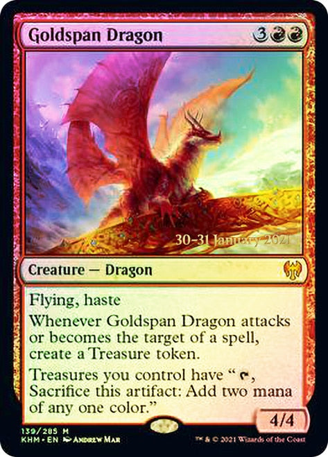 Goldspan Dragon  [Kaldheim Prerelease Promos] | Eastridge Sports Cards & Games