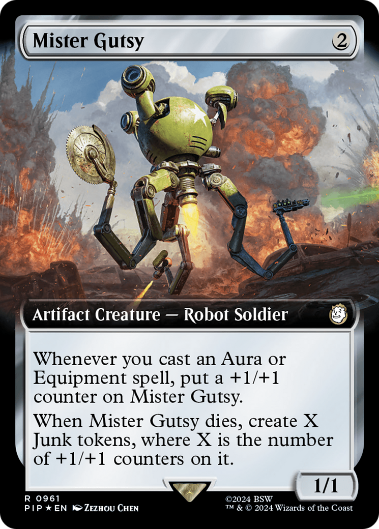 Mister Gutsy (Extended Art) (Surge Foil) [Fallout] | Eastridge Sports Cards & Games