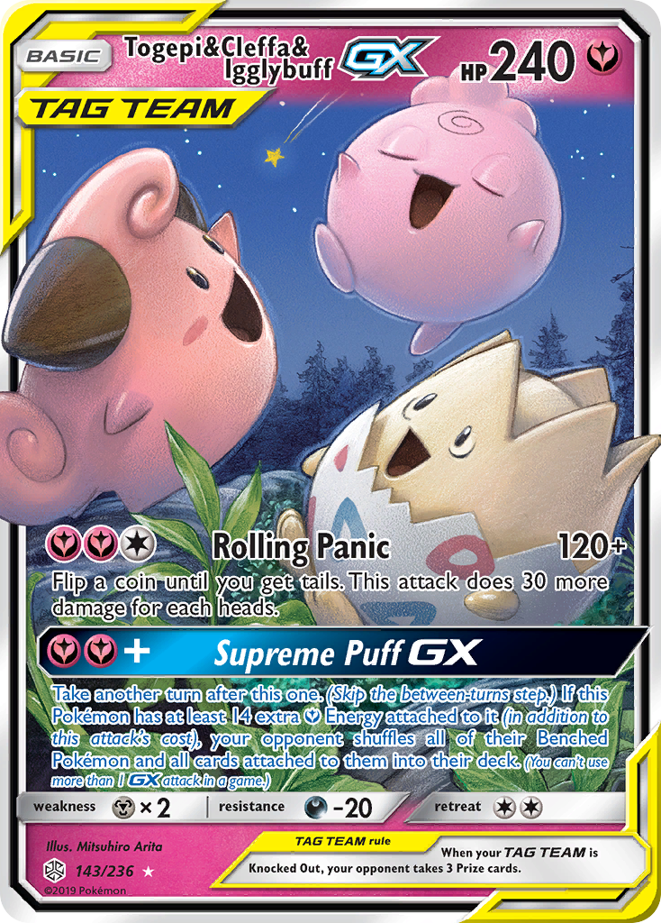 Togepi & Cleffa & Igglybuff GX (143/236) [Sun & Moon: Cosmic Eclipse] | Eastridge Sports Cards & Games