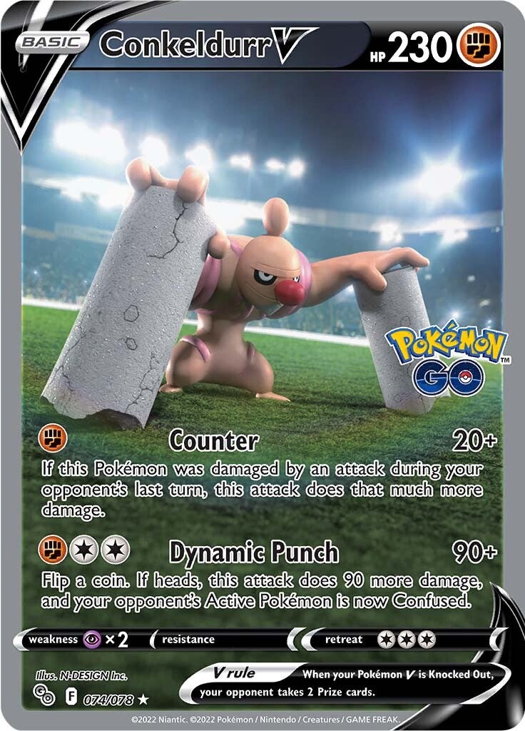 Conkeldurr V (074/078) [Pokémon GO] | Eastridge Sports Cards & Games