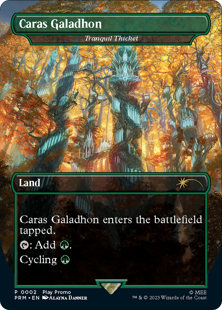 Tranquil Thicket - Caras Galadhon (Borderless) [Wizards Play Network 2023] | Eastridge Sports Cards & Games