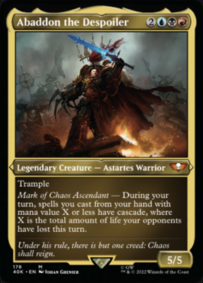 Abaddon the Despoiler (Display Commander) (Surge Foil) [Universes Beyond: Warhammer 40,000] | Eastridge Sports Cards & Games