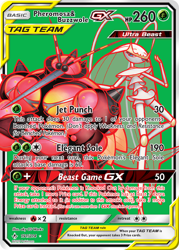 Pheromosa & Buzzwole GX (191/214) [Sun & Moon: Unbroken Bonds] | Eastridge Sports Cards & Games