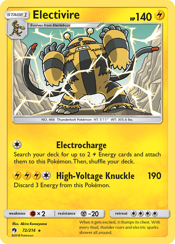 Electivire (72/214) [Sun & Moon: Lost Thunder] | Eastridge Sports Cards & Games