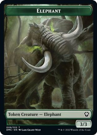 Elephant // Treasure Double-sided Token [Dominaria United Commander Tokens] | Eastridge Sports Cards & Games