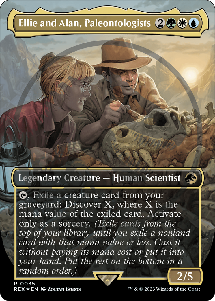 Ellie and Alan, Paleontologists Emblem (Borderless) [Jurassic World Collection Tokens] | Eastridge Sports Cards & Games