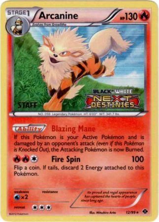 Arcanine (12/99) (Staff Prerelease Promo) [Black & White: Black Star Promos] | Eastridge Sports Cards & Games