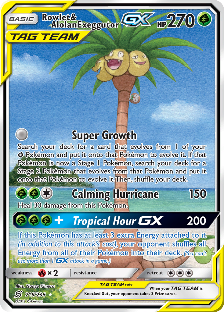 Rowlet & Alolan Exeggutor GX (215/236) [Sun & Moon: Unified Minds] | Eastridge Sports Cards & Games