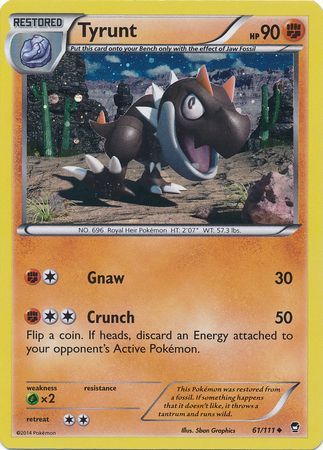 Tyrunt (61/111) (Cosmos Holo) [XY: Furious Fists] | Eastridge Sports Cards & Games
