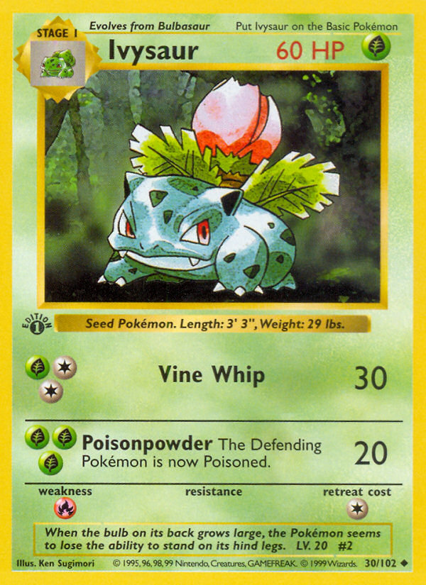 Ivysaur (30/102) (Shadowless) [Base Set 1st Edition] | Eastridge Sports Cards & Games