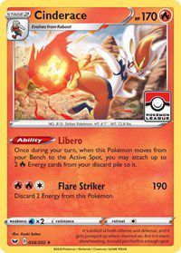 Cinderace (034/202) (League Promo) [Sword & Shield: Base Set] | Eastridge Sports Cards & Games