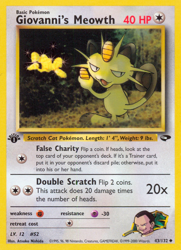 Giovanni's Meowth (43/132) [Gym Challenge 1st Edition] | Eastridge Sports Cards & Games