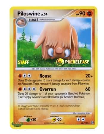 Piloswine (46/100) (Staff Prerelease Promo) [Nintendo: Black Star Promos] | Eastridge Sports Cards & Games