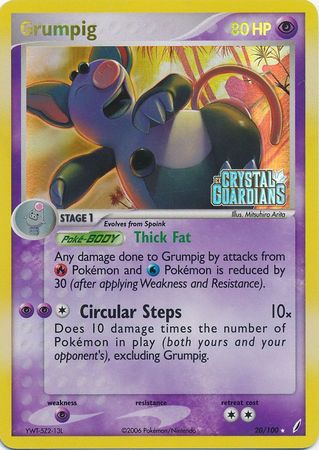 Grumpig (20/100) (Stamped) [EX: Crystal Guardians] | Eastridge Sports Cards & Games