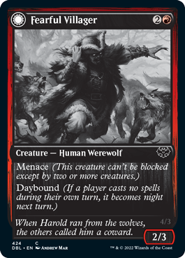 Fearful Villager // Fearsome Werewolf [Innistrad: Double Feature] | Eastridge Sports Cards & Games