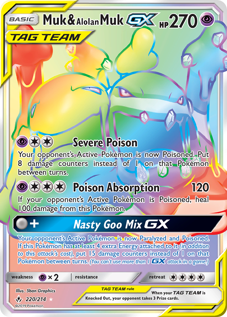 Muk & Alolan Muk GX (220/214) [Sun & Moon: Unbroken Bonds] | Eastridge Sports Cards & Games