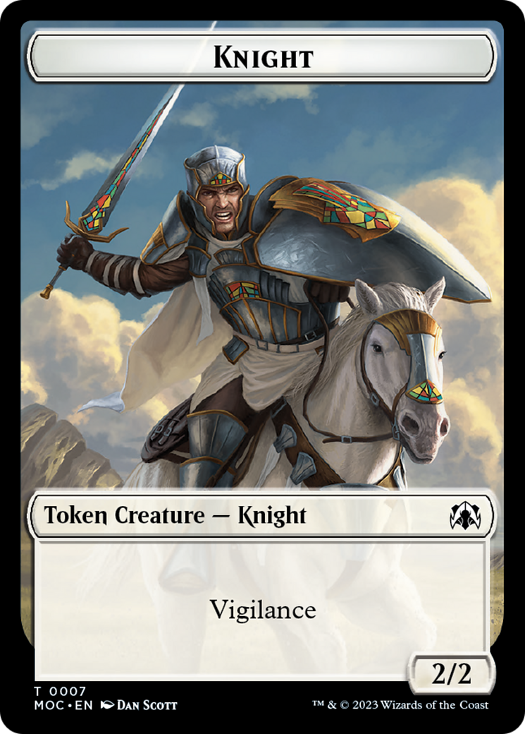 Knight (7) // Spirit (14) Double-Sided Token [March of the Machine Commander Tokens] | Eastridge Sports Cards & Games