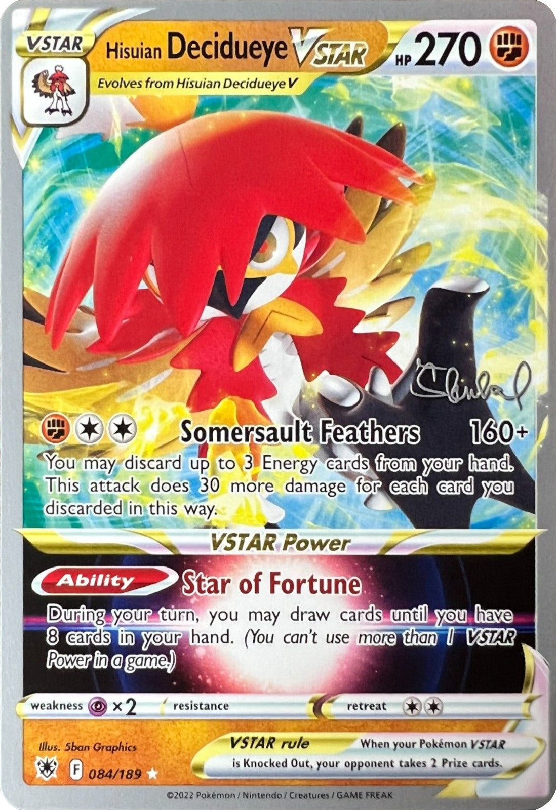 Hisuian Decidueye VSTAR (084/189) (ADP - Ondrej Skubal) [World Championships 2022] | Eastridge Sports Cards & Games